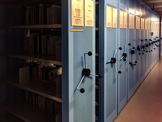 Library storage for books